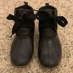 Sperry Black Leather/Rubber Duck Boots